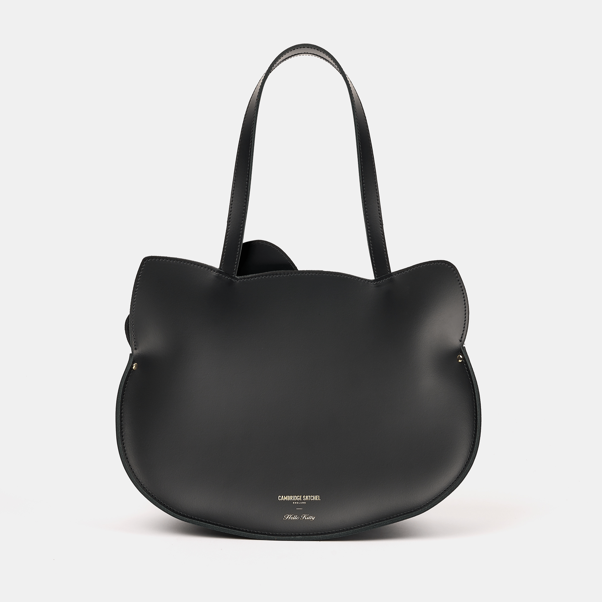 Hello Kitty Face Leather Tote Bag In Black | 【公式】ケンブリッジ Hello Kitty Face Leather Tote Bag In Black | 【公式】ケンブリッジ