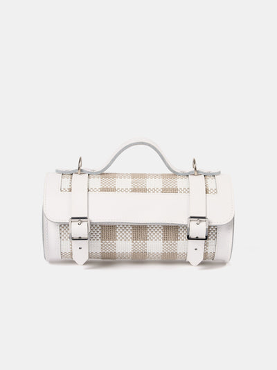 The Mini Bowls Bag - Taupe Plaid & Brilliant White
