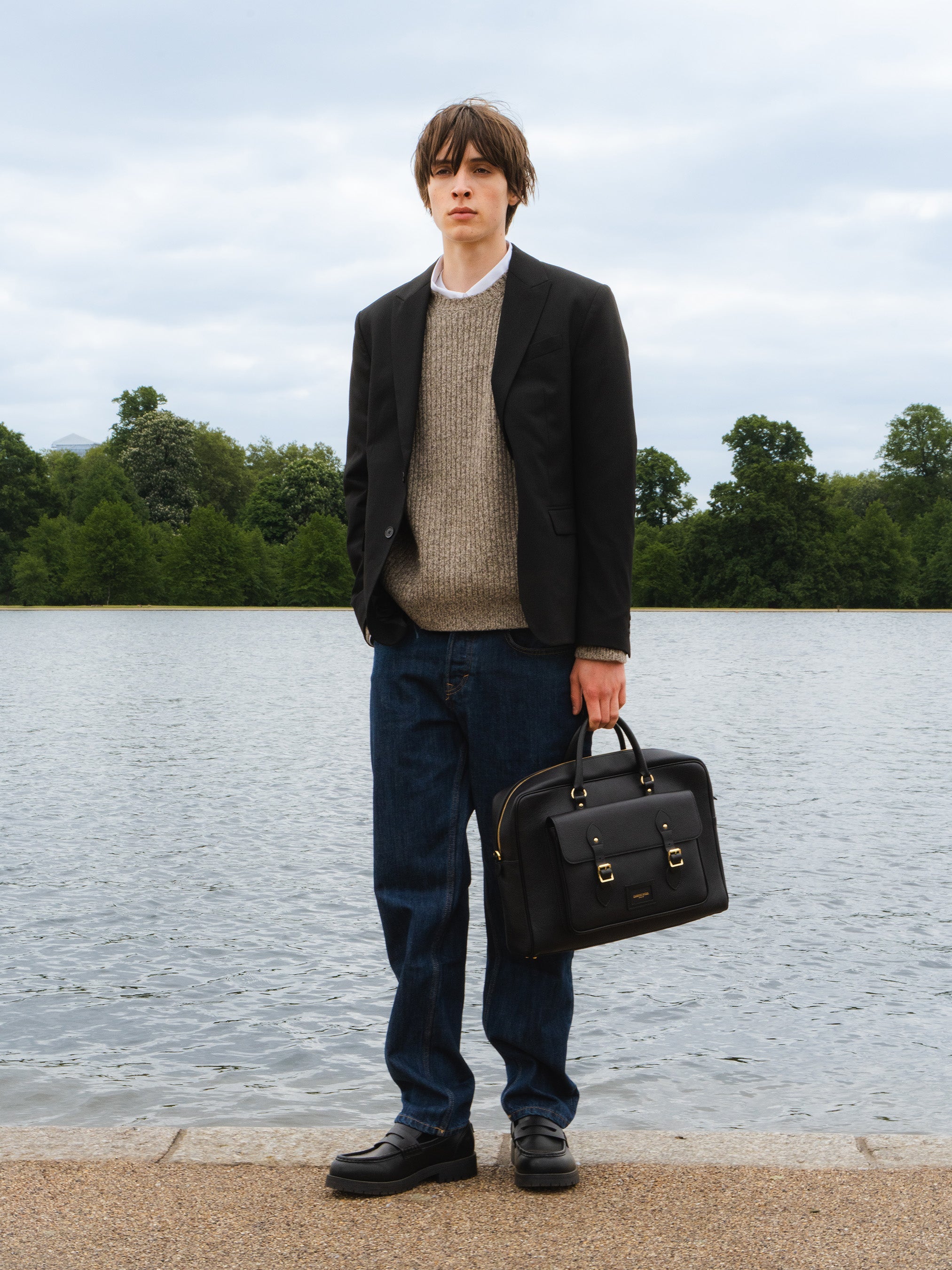 The Brief - Black Calf Grain