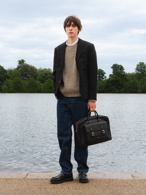 The Brief - Black Calf Grain