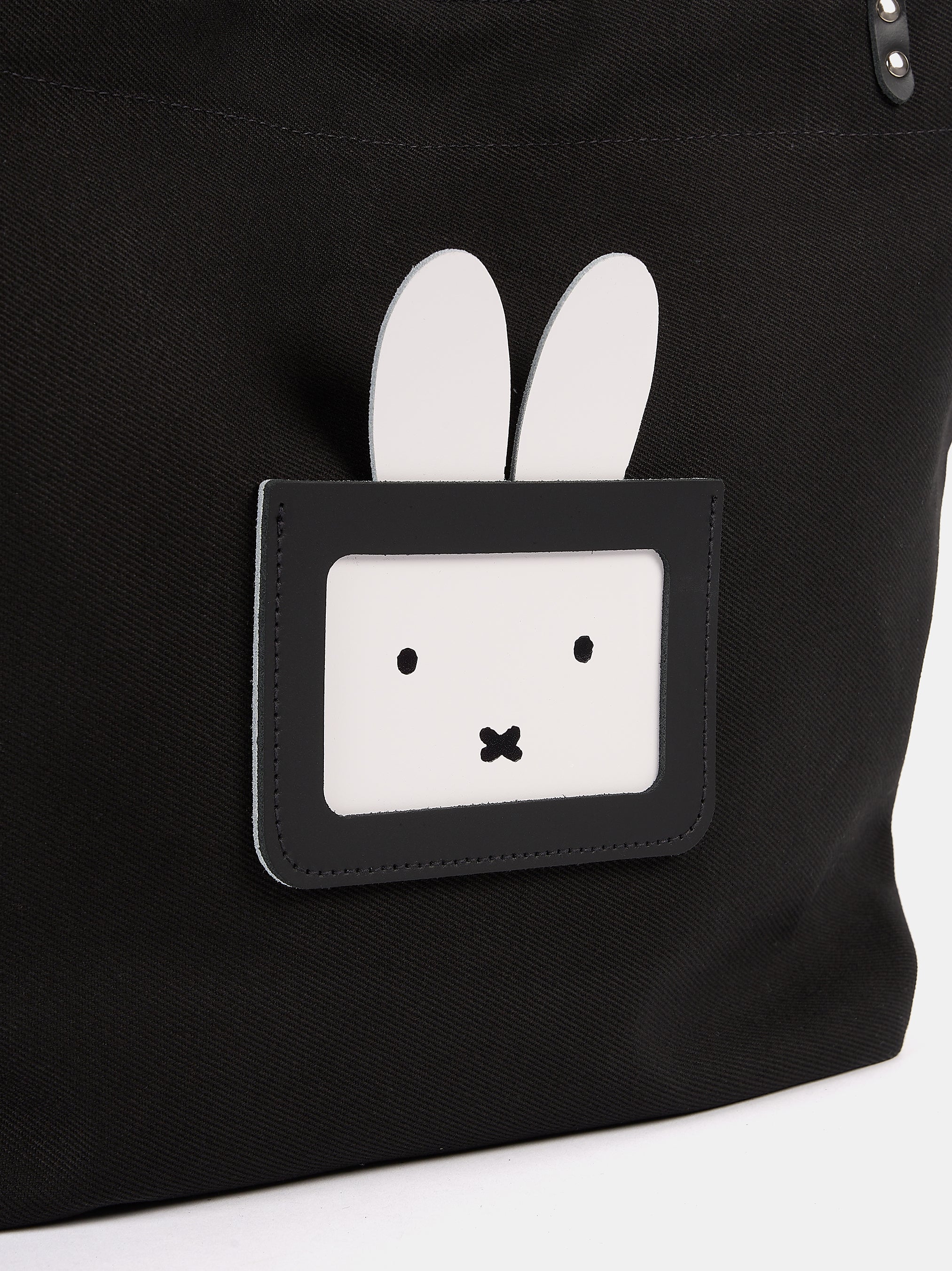 The Peekaboo Miffy Cotton Tote - Black