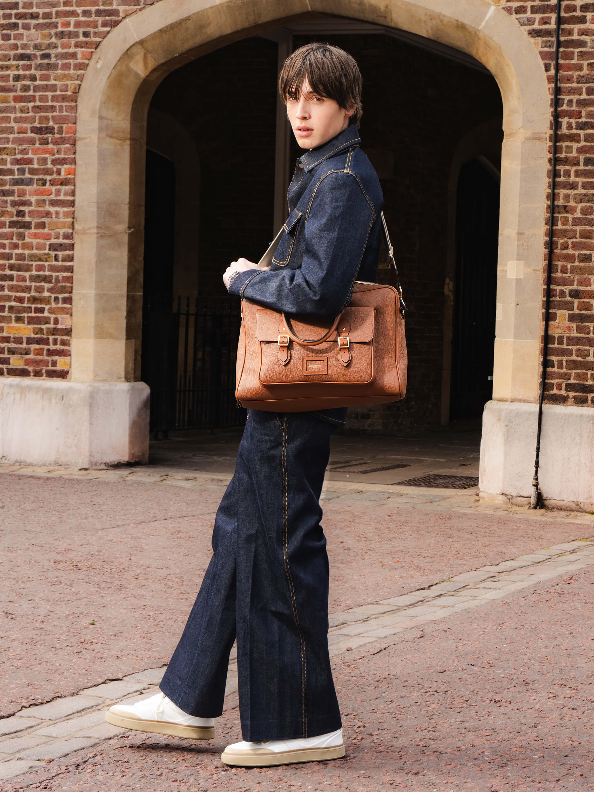 The Brief - Tan Calf Grain