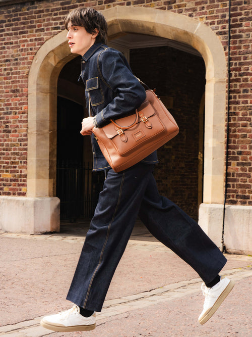 The Brief - Tan Calf Grain