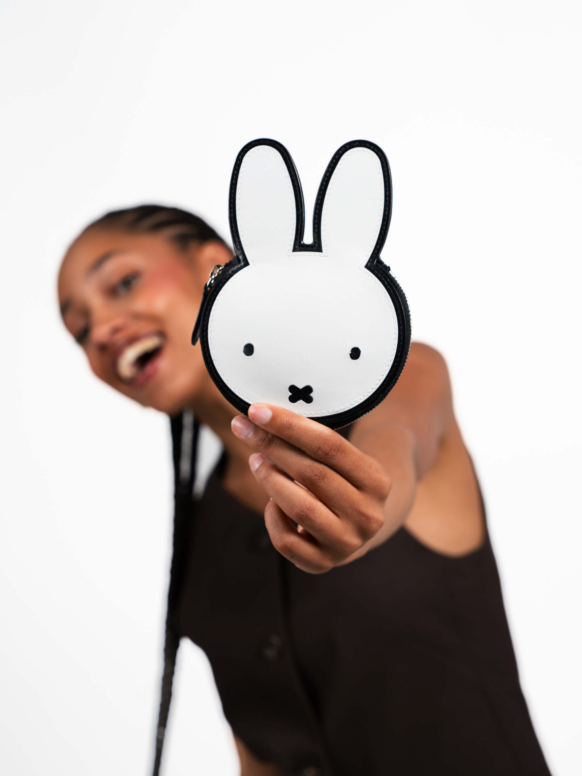 The Miffy Face Wallet - Black & Brilliant White