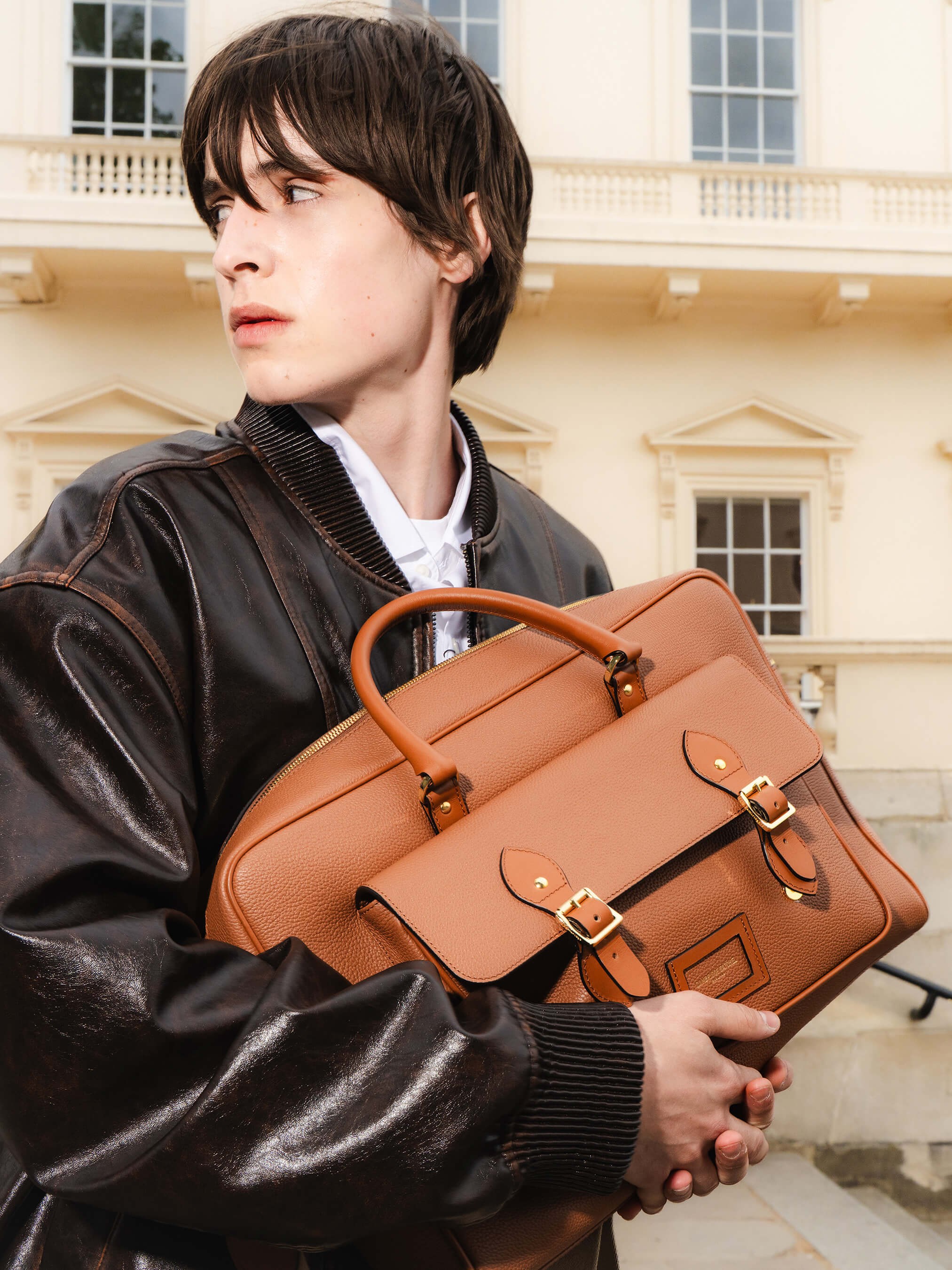 The Brief - Tan Calf Grain