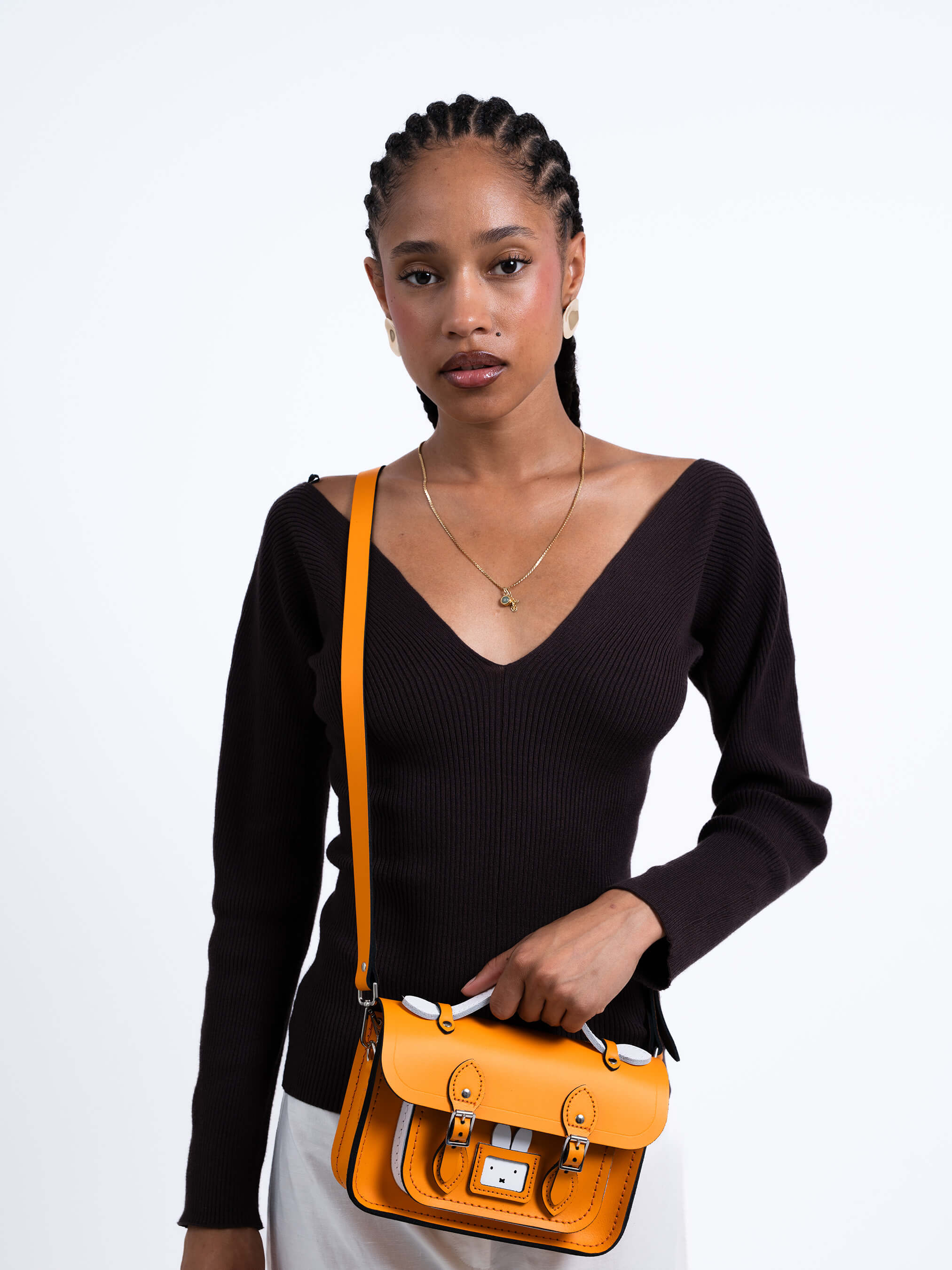 The Peekaboo Miffy Mini Satchel - Carrot Orange