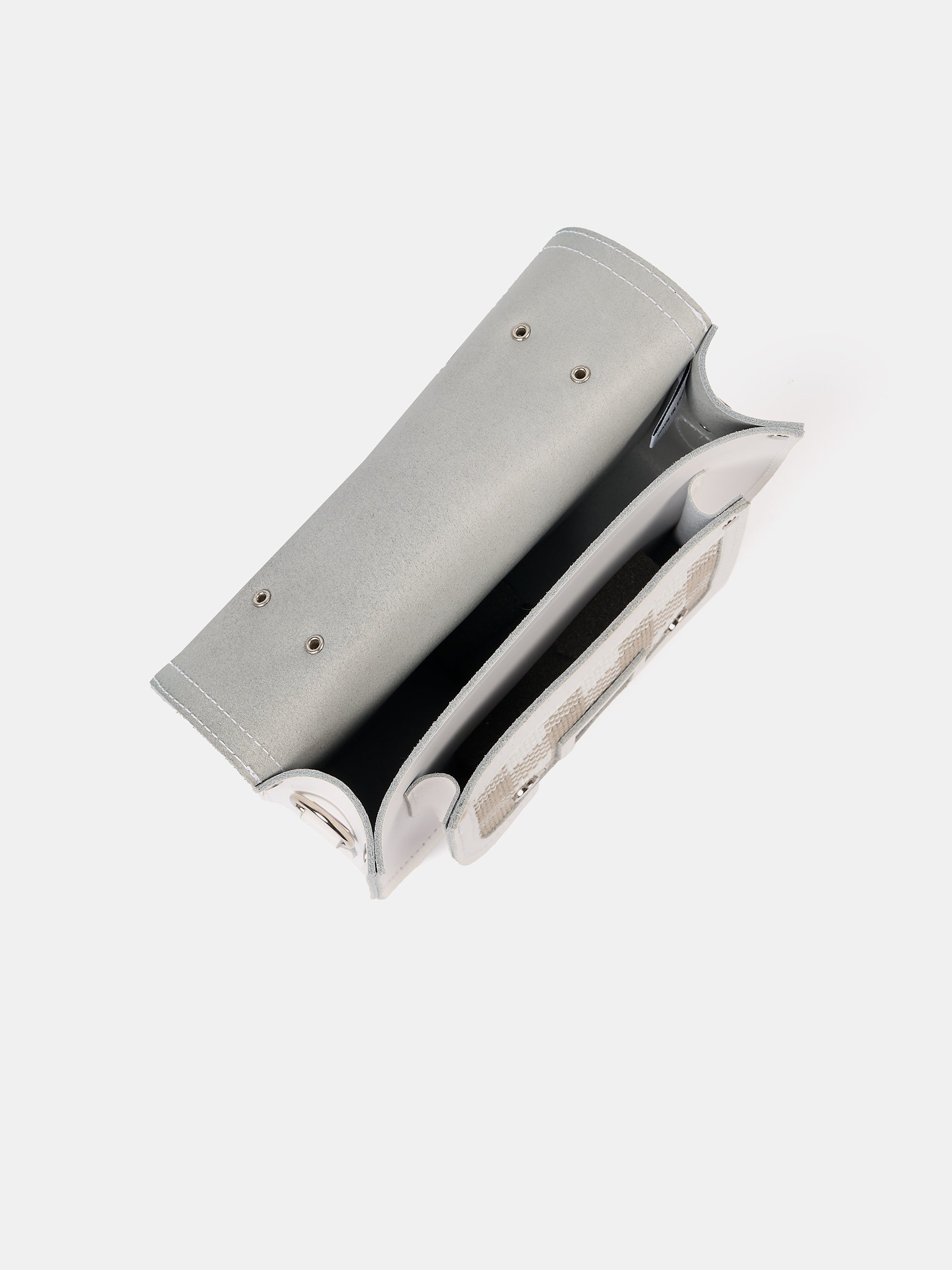 The Mini - Taupe Plaid & Brilliant White