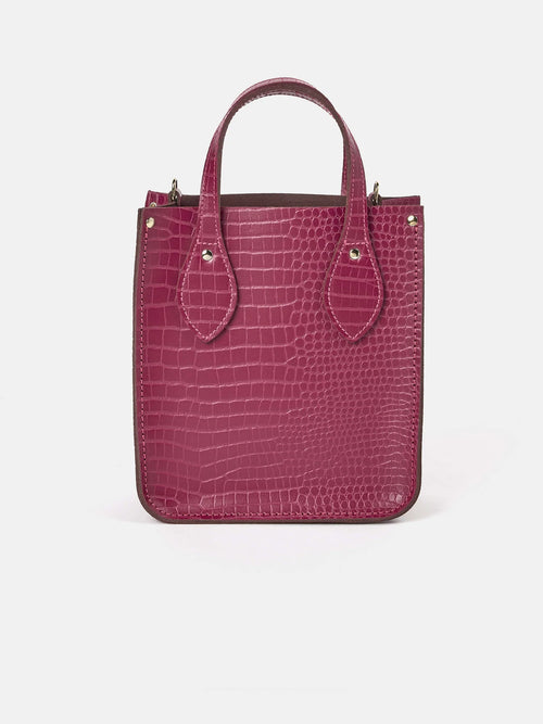 The Mini Tote - Magenta Croc