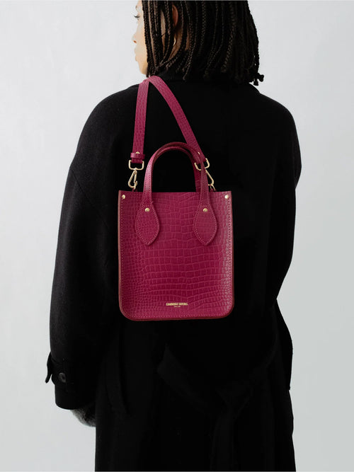 The Mini Tote - Magenta Croc