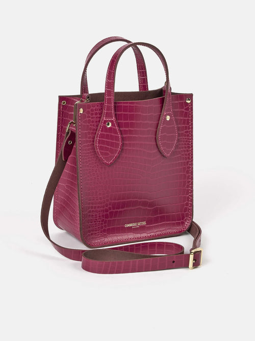 The Mini Tote - Magenta Croc