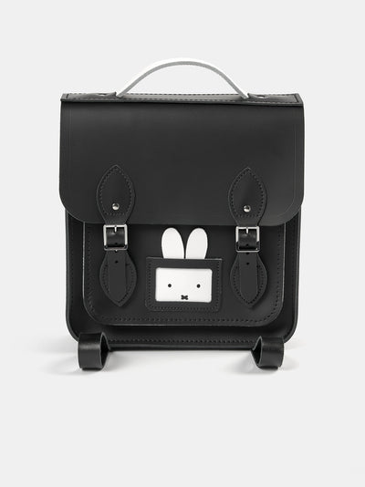 The Peekaboo Miffy Small Portrait Backpack - Black & Brilliant White