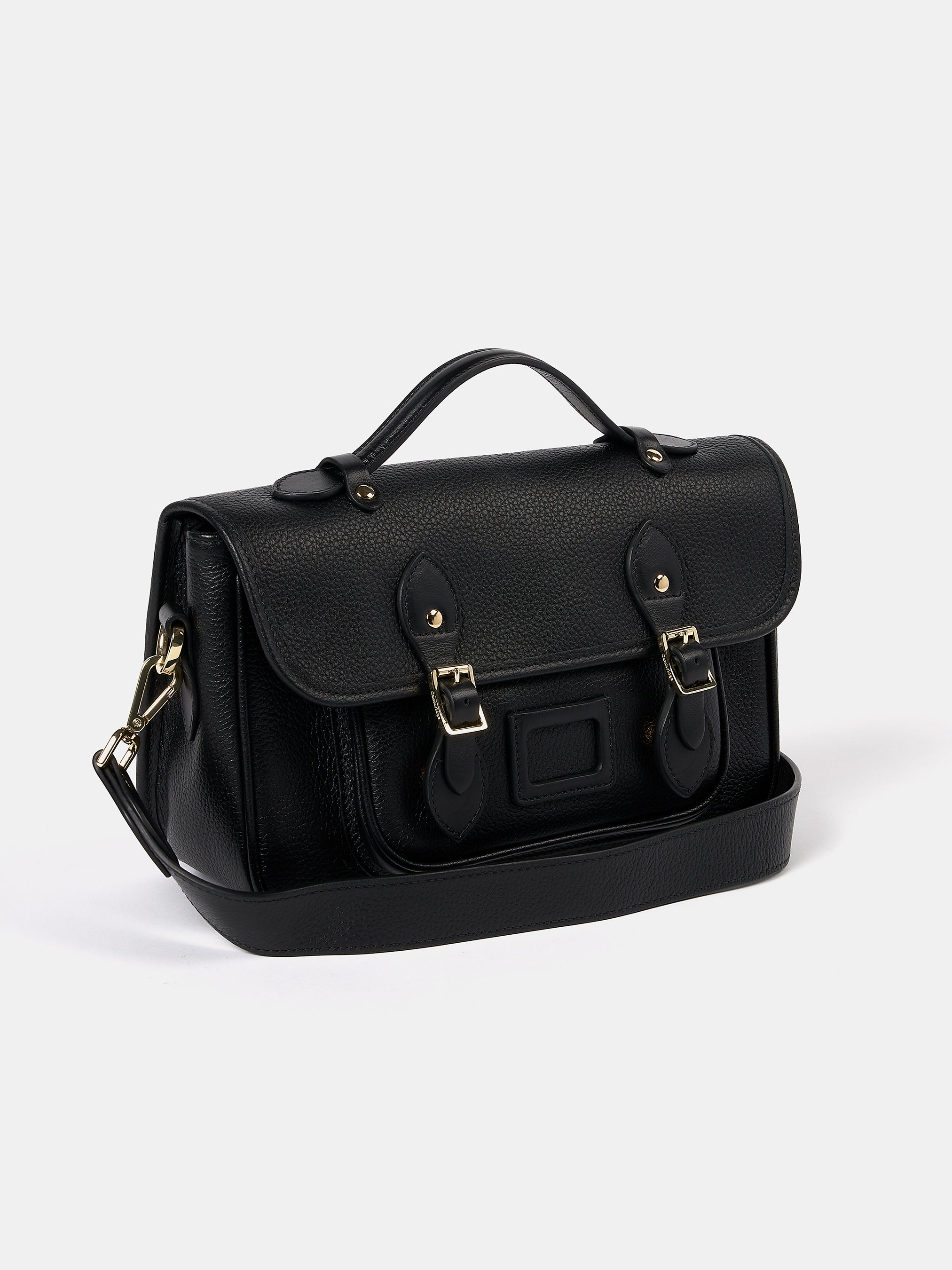 The Soft Satchel - Black Calf Grain