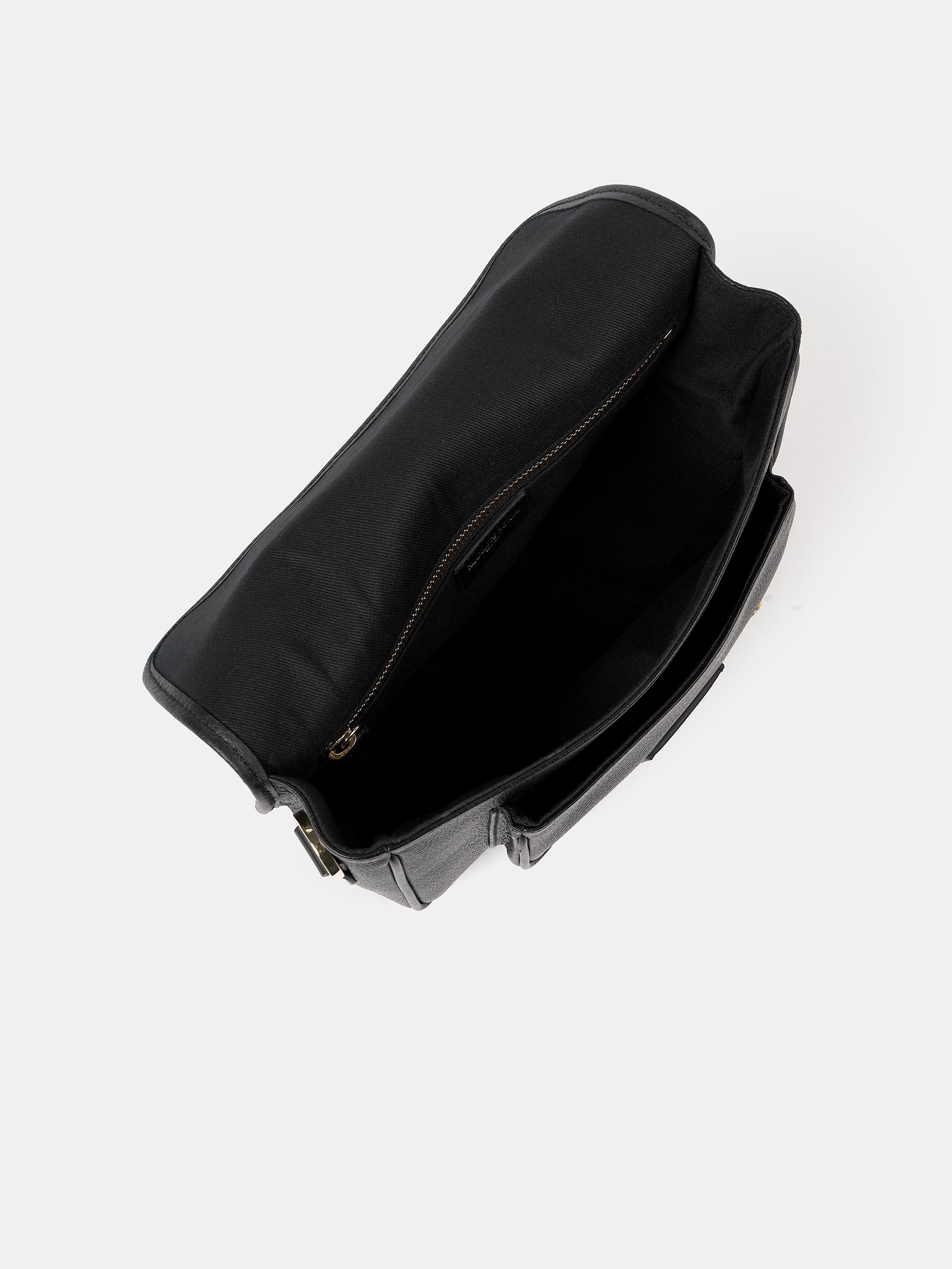 The Soft Satchel - Black Calf Grain