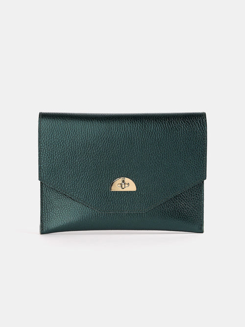The Twist Lock Pouch - Metallic Emerald