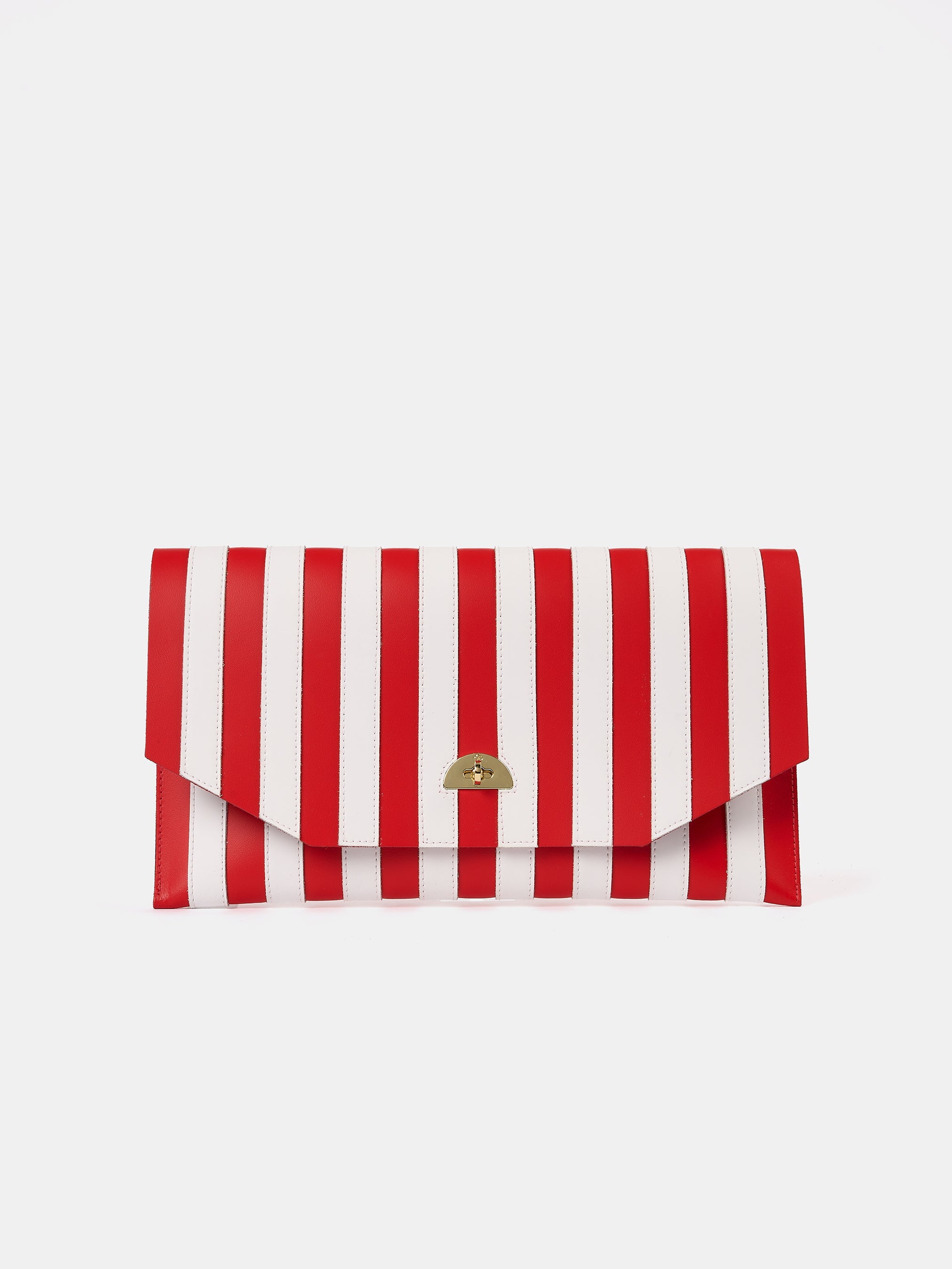 The Oversized Twist Lock Pouch - Bright Red & Brilliant White