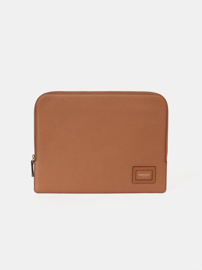 The Zipped Folio - Tan Calf Grain