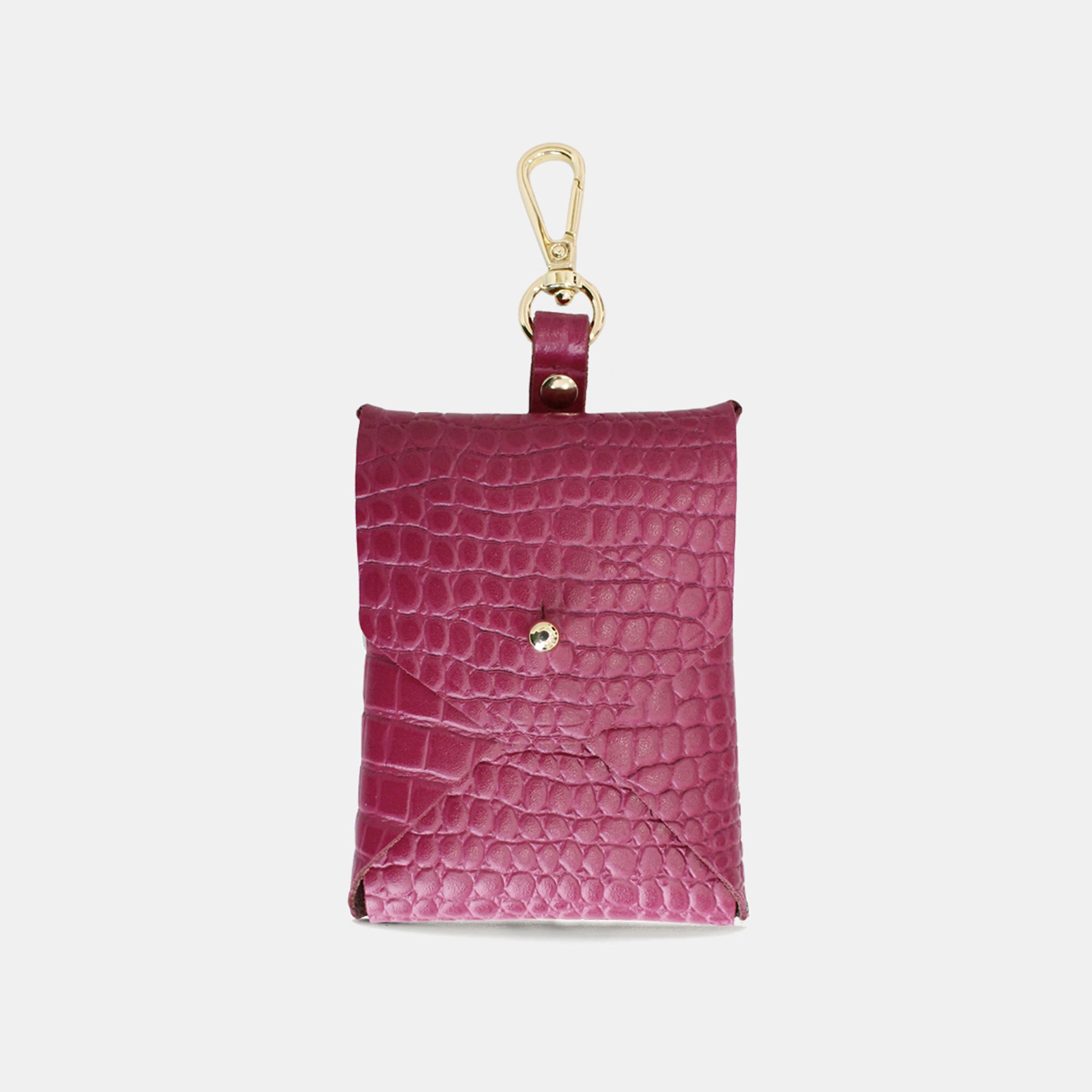 The Clip-on Pouch - Magenta Croc