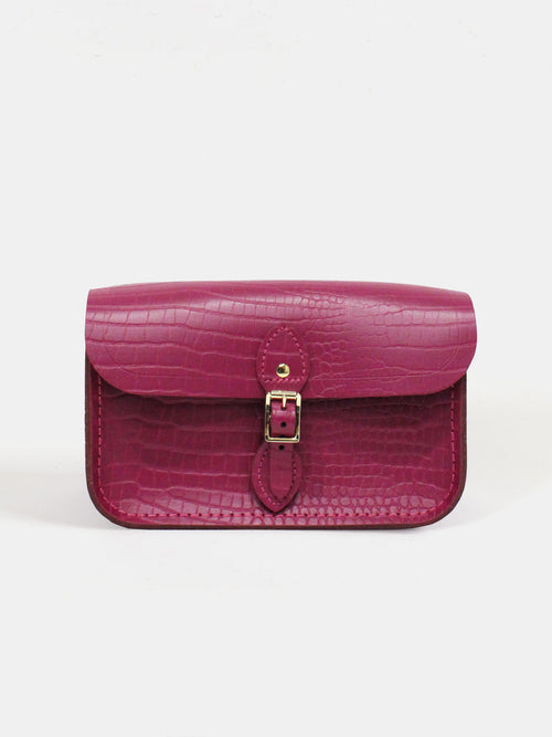 The Mini One Buckle  - Magenta Croc