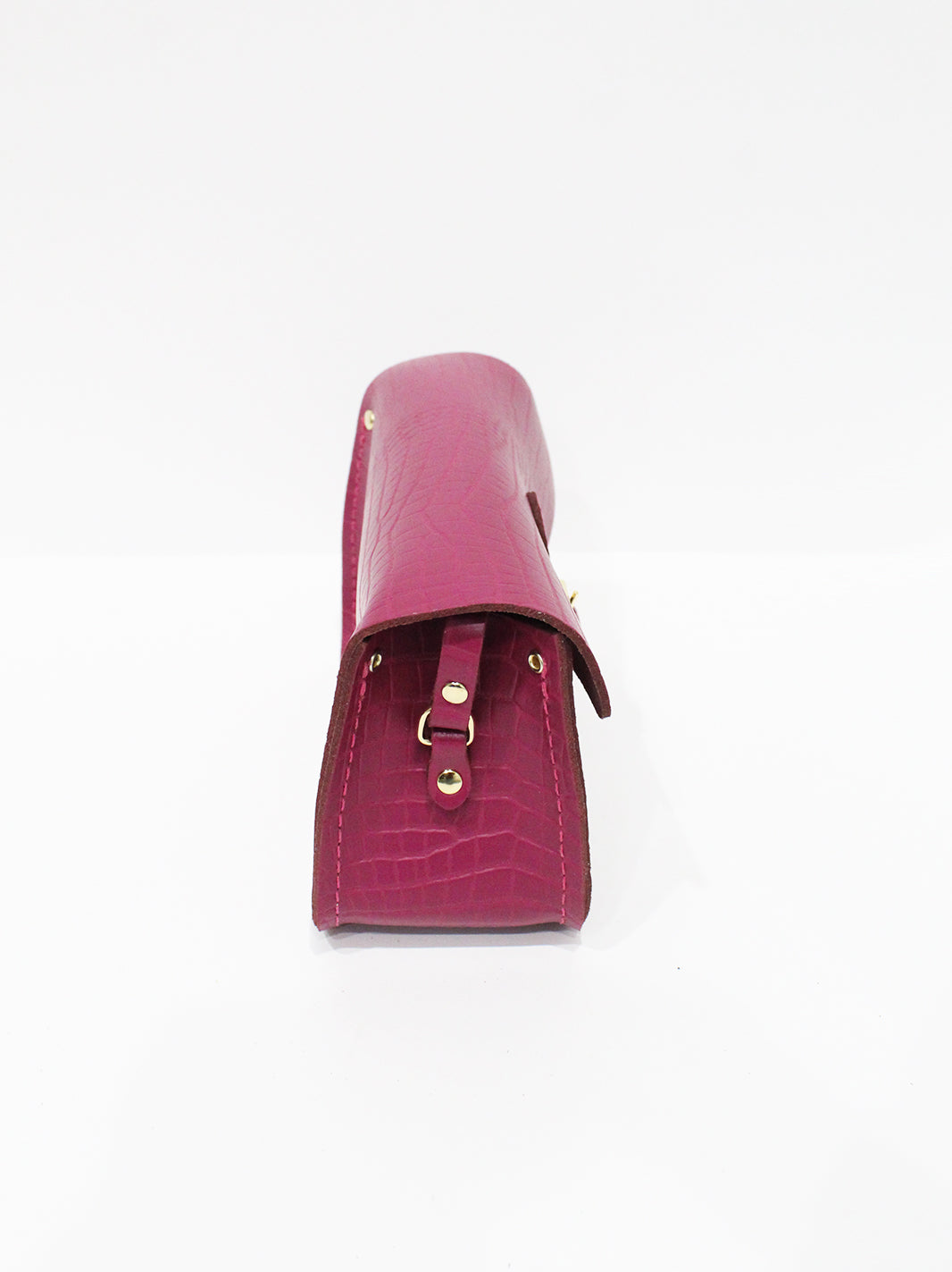 The Mini One Buckle  - Magenta Croc