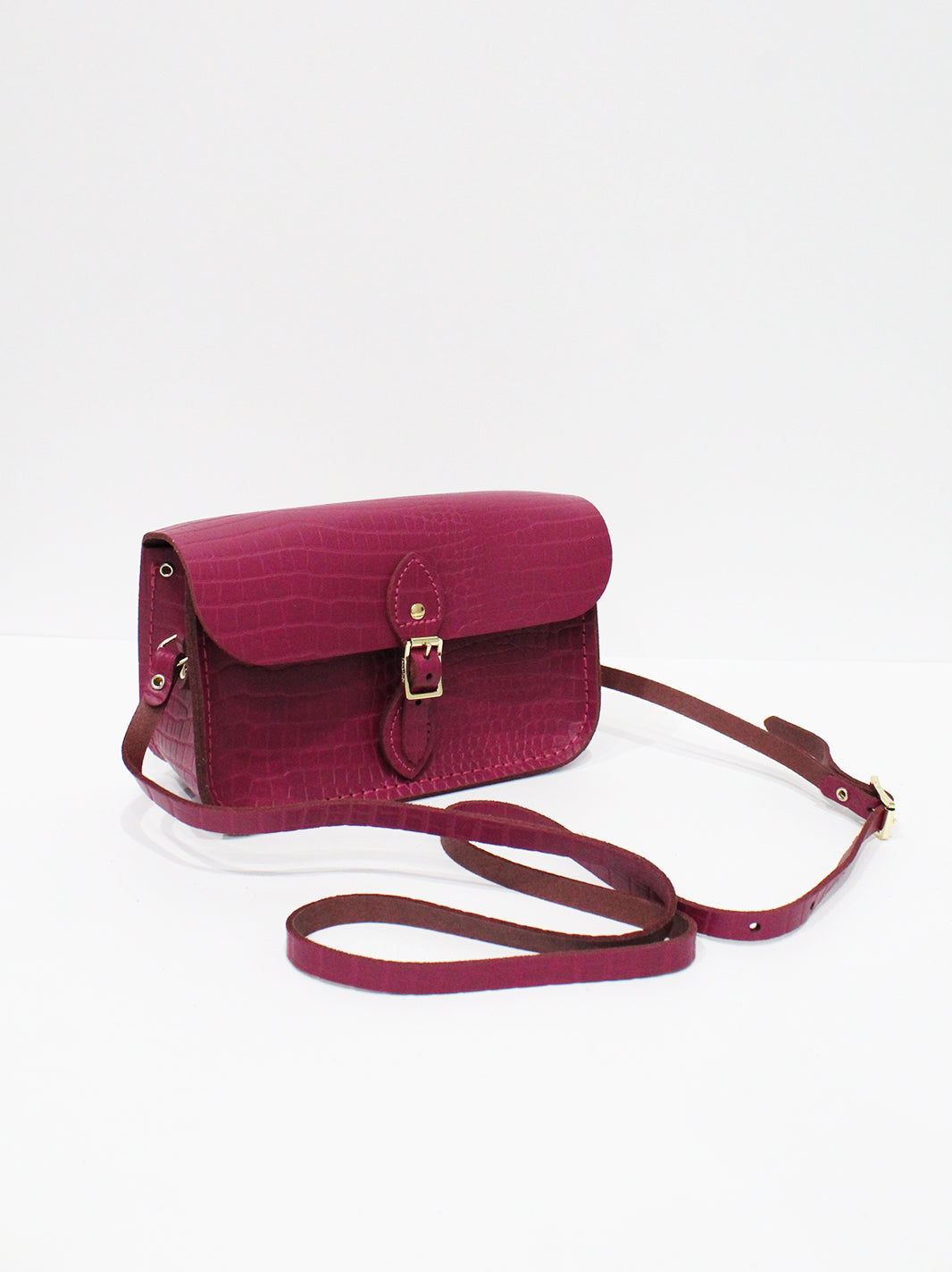 The Mini One Buckle  - Magenta Croc