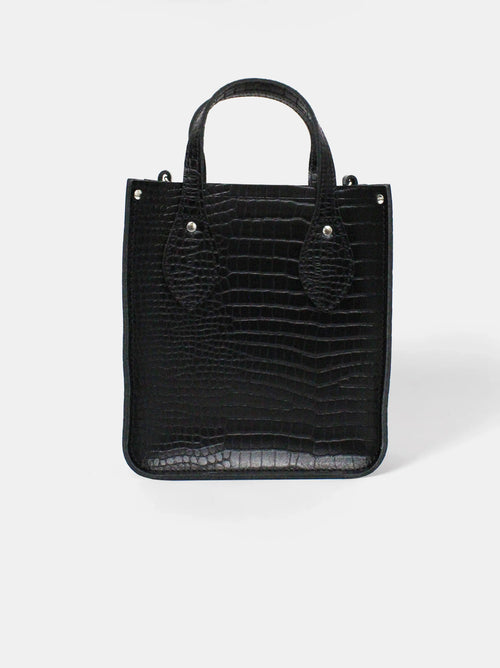 The Mini Tote - Black Croc