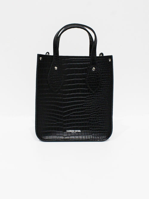 The Mini Tote - Black Croc