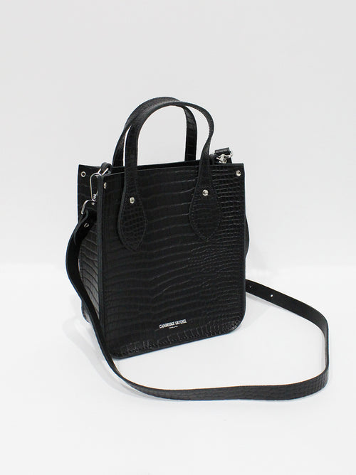 The Mini Tote - Black Croc