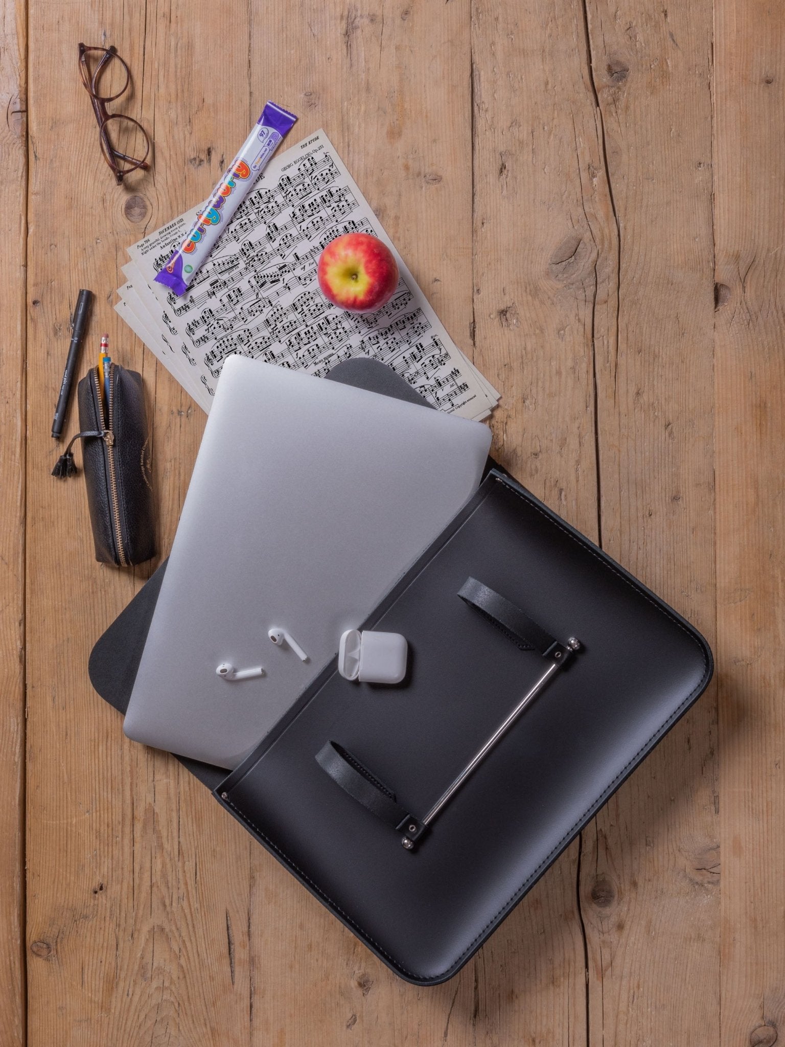 Music Case Grey Shoulder Bag | Cambridge Satchel Co.