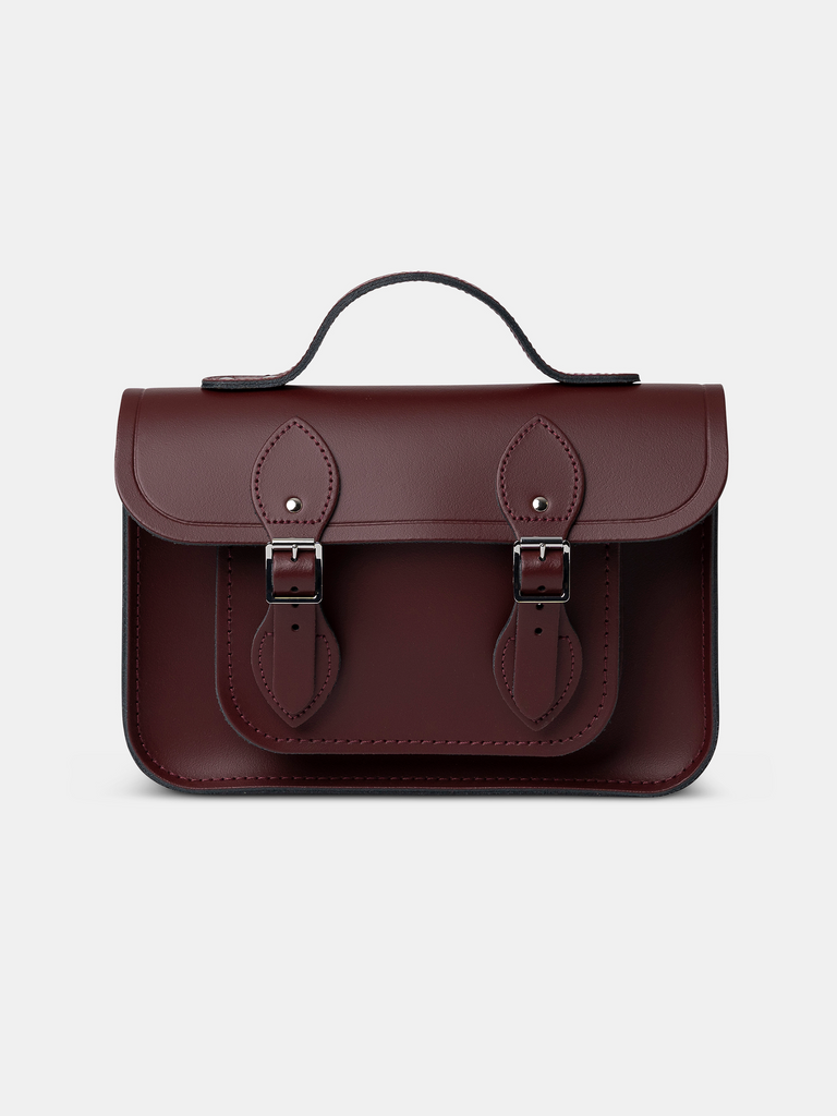 11 Inch Batchel Oxblood Leather Bag | Cambridge Satchel Co.