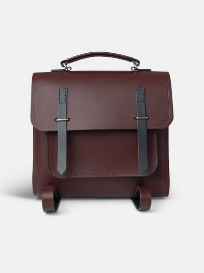 The Messenger Backpack -  Oxblood & Navy